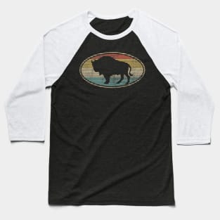 Bison Lovers Funny Vintage Design Baseball T-Shirt